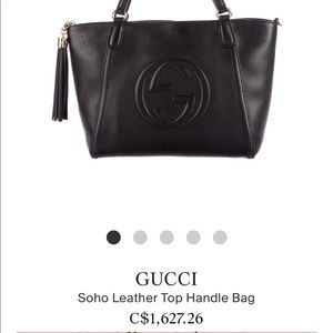GUCCI soho leather top handle bag!